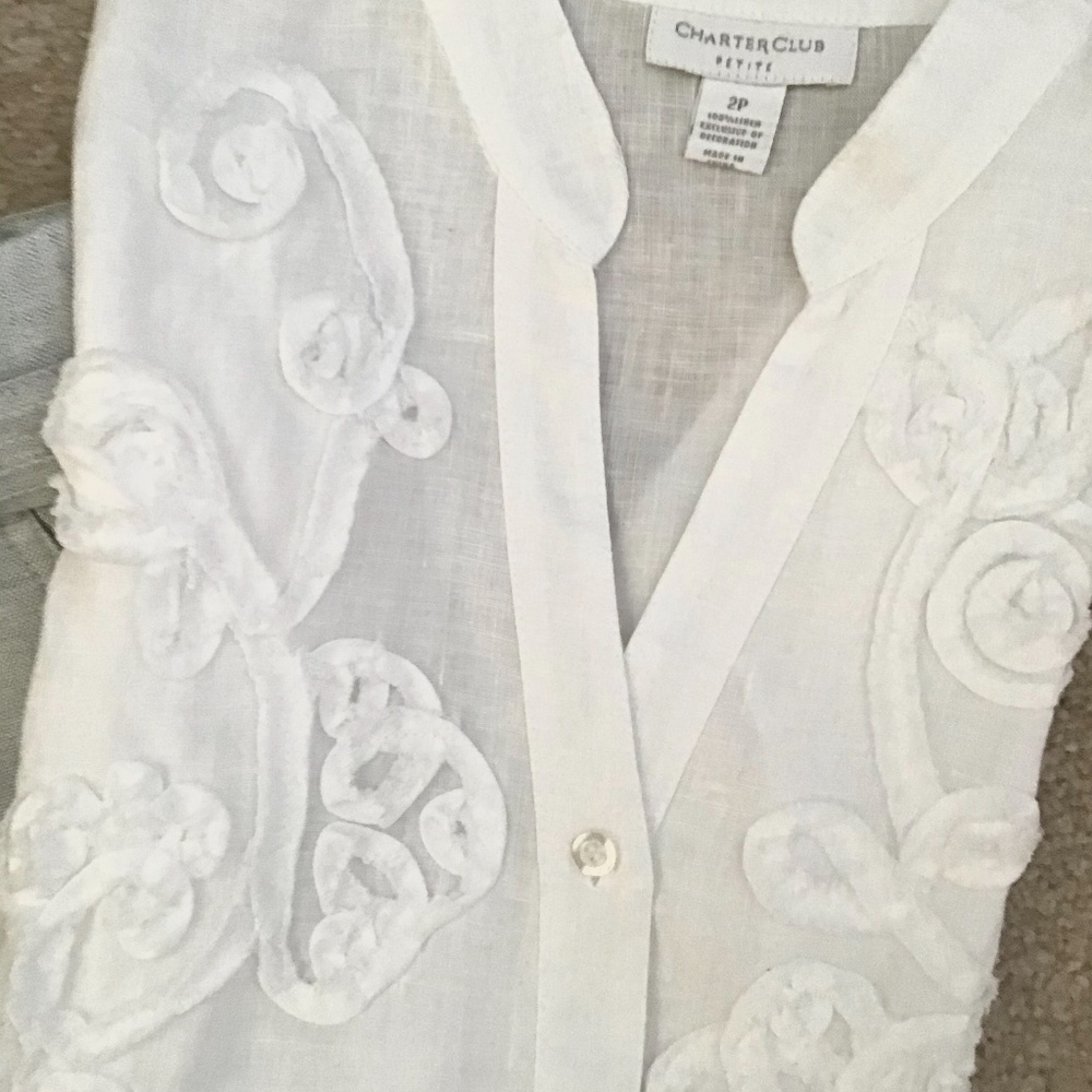 Charter Club Petite 100% Linen Shirt